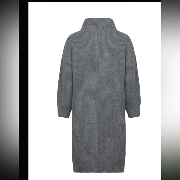 Oversized Button Front Long Sleeve Turtleneck Cardigan, - Picture 6 of 6